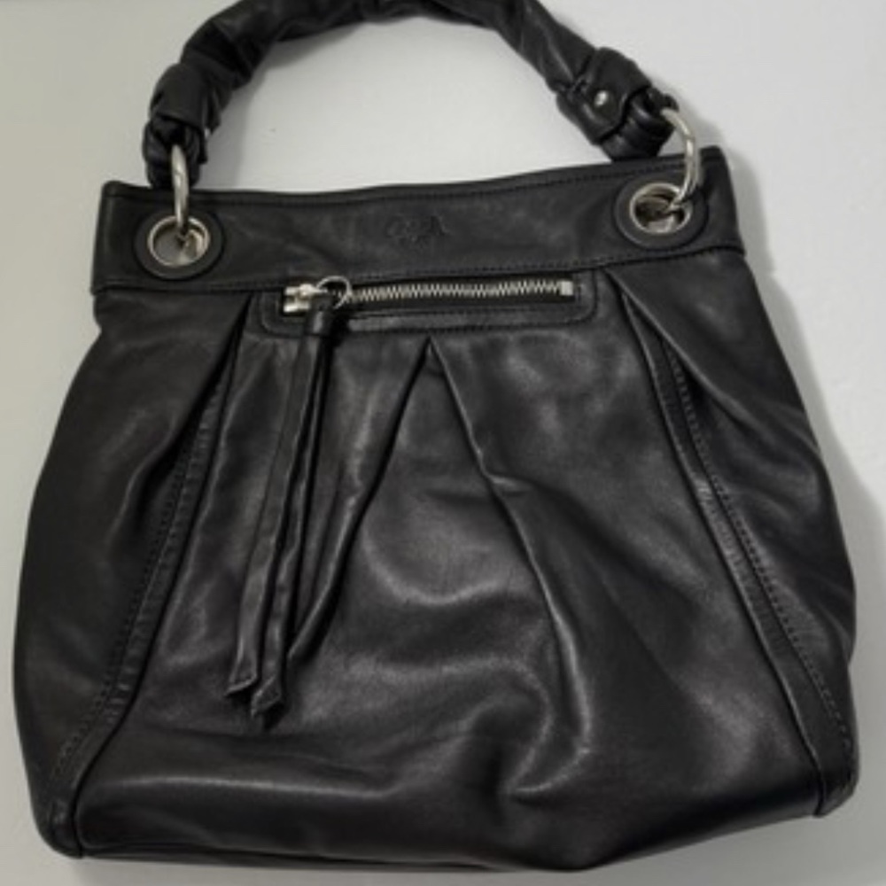 COACH 1941 Soft Leather Bag Designer Shoulder Tote Purse Black